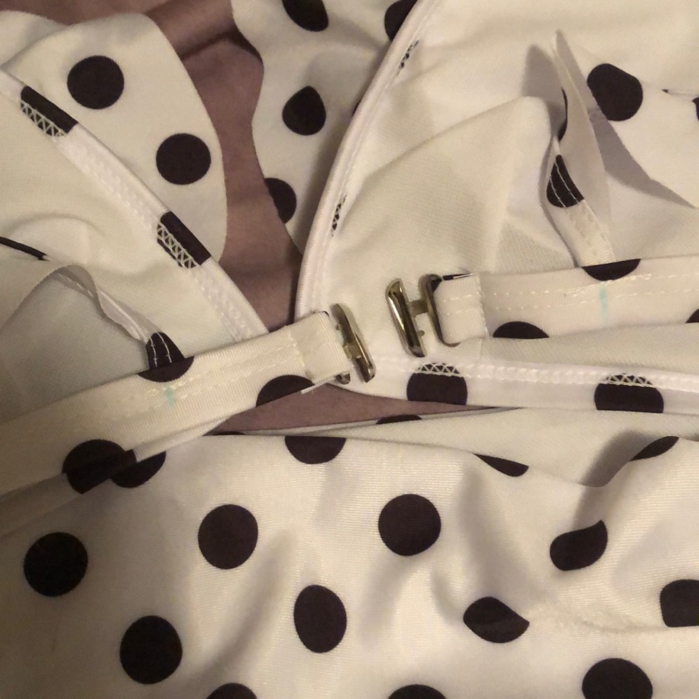 NEW Polka Dot Ruffle Cheeky High Waisted Bikini - Picture 8 of 8